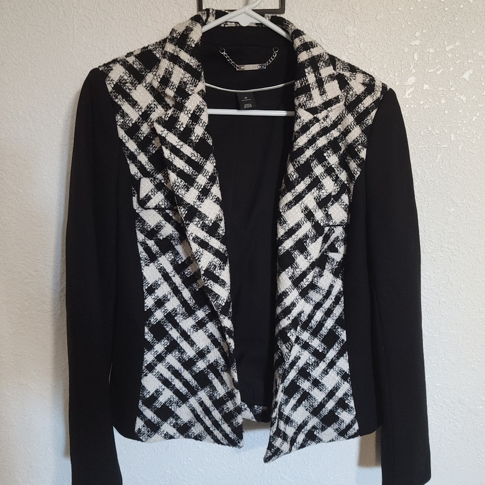 WHBM black and white suit jacket